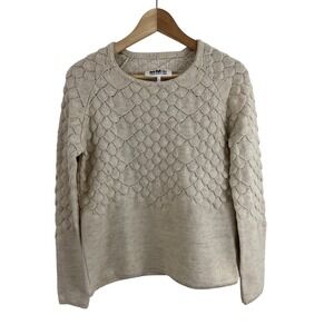 MM6 Maison Martin Margiela Sweater Womens 1 Scalloped Textured Knit Pullover